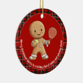 🎾🎄Aangepaste tekst, Padel Powered Christmas Keramisch Ornament (Rechts)