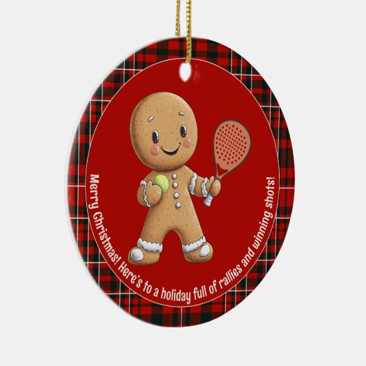 🎾🎄Aangepaste tekst, Padel Powered Christmas Keramisch Ornament (Rechts)