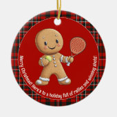 🎾🎄Aangepaste tekst, Padel Powered Christmas Keramisch Ornament (Voorkant)