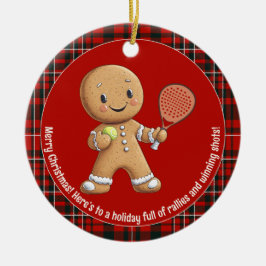 🎾🎄Aangepaste tekst, Padel Powered Christmas Keramisch Ornament
