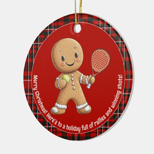 🎾🎄Aangepaste tekst, Padel Powered Christmas Keramisch Ornament (Links)