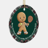 🎾🎄Aangepaste tekst, Padel Powered Christmas Keramisch Ornament (Rechts)