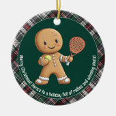 🎾🎄Aangepaste tekst, Padel Powered Christmas Keramisch Ornament (Voorkant)