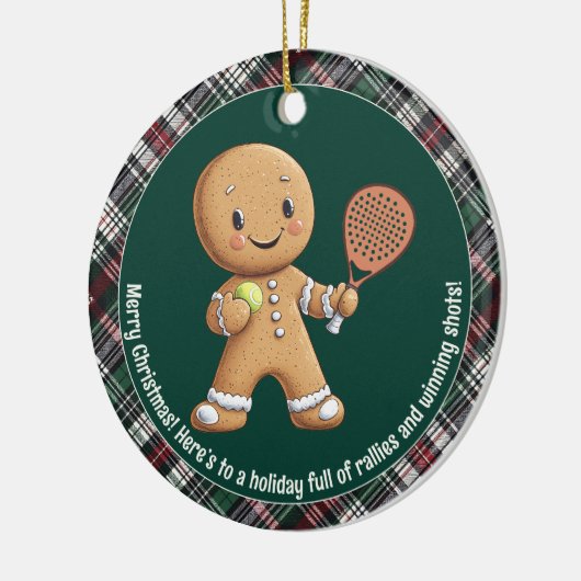 🎾🎄Aangepaste tekst, Padel Powered Christmas Keramisch Ornament (Links)