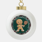 🎾🎄Aangepaste tekst, Padel Powered Christmas Keramische Bal Ornament (Voorkant)