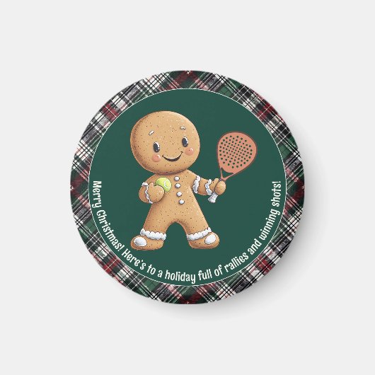 🎾🎄Aangepaste tekst, Padel Powered Christmas Magneet (Voorkant)