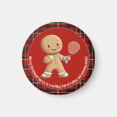 🎾🎄Aangepaste tekst, Padel Powered Christmas Magneet (Voorkant)