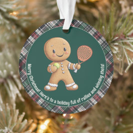 🎾🎄Aangepaste tekst, Padel Powered Christmas Ornament