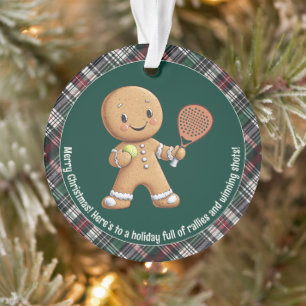 🎾🎄Aangepaste tekst, Padel Powered Christmas Ornament