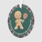 🎾🎄Aangepaste tekst, Padel Powered Christmas Ornament (voorkant)