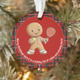 🎾🎄Aangepaste tekst, Padel Powered Christmas Ornament