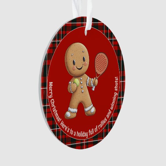 🎾🎄Aangepaste tekst, Padel Powered Christmas Ornament (voorkant)