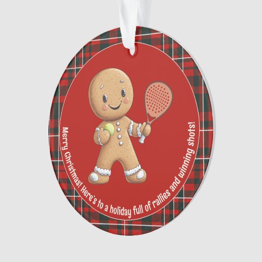 🎾🎄Aangepaste tekst, Padel Powered Christmas Ornament (voorkant)