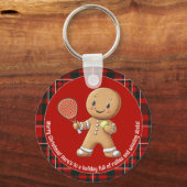 🎾🎄Aangepaste tekst, Padel Powered Christmas Sleutelhanger (Voorkant)
