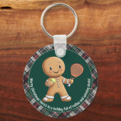🎾🎄Aangepaste tekst, Padel Powered Christmas Sleutelhanger (Voorkant)