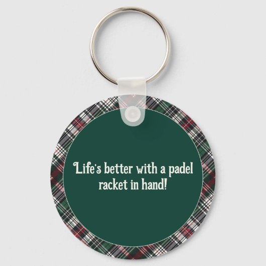 🎾🎄Aangepaste tekst, Padel Powered Christmas Sleutelhanger (Achterkant)