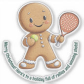 🎾🎄Aangepaste tekst, Padel Powered Christmas Sticker (Voorkant)