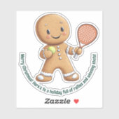 🎾🎄Aangepaste tekst, Padel Powered Christmas Sticker (Vel)