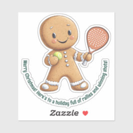 🎾🎄Aangepaste tekst, Padel Powered Christmas Sticker