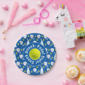 🎾🎄Aangepaste tekst Padel Smashing Kerstmis Papieren Bordje (Feest)