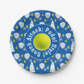 🎾🎄Aangepaste tekst Padel Smashing Kerstmis Papieren Bordje (Voorkant)