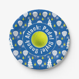 🎾🎄Aangepaste tekst Padel Smashing Kerstmis Papieren Bordje