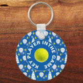 🎾🎄Aangepaste tekst Padel Smashing Kerstmis Sleutelhanger (Voorkant)