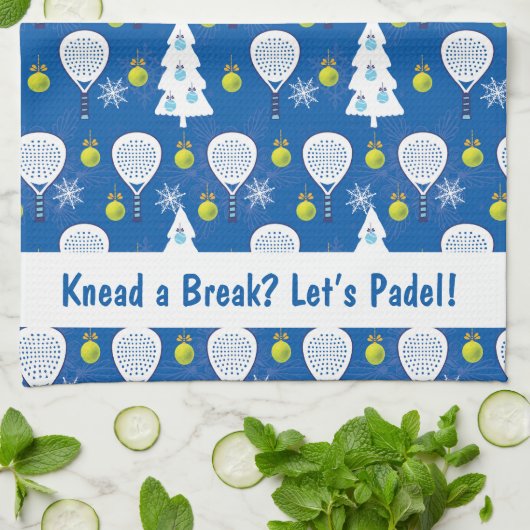 🎾🎄Aangepaste tekst Padel Smashing Kerstmis Theedoek (Gevouwen)
