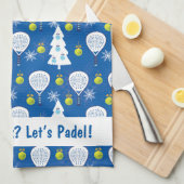 🎾🎄Aangepaste tekst Padel Smashing Kerstmis Theedoek (Quarter Fold)