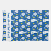 🎾🎄Aangepaste tekst Padel Smashing Kerstmis Theedoek (Horizontaal)