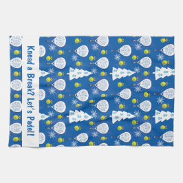 🎾🎄Aangepaste tekst Padel Smashing Kerstmis Theedoek