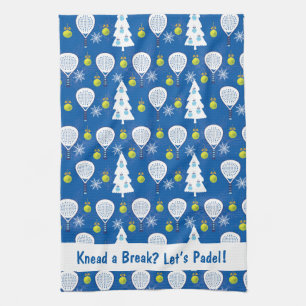 🎾🎄Aangepaste tekst Padel Smashing Kerstmis Theedoek