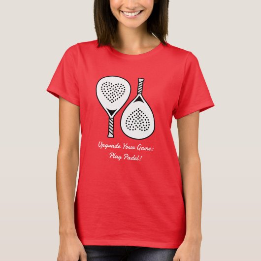 Aangepaste tekst, Padel: Upgrade uw spel T-shirt (Voorkant)