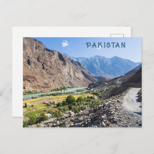 Aangepaste tekst Pakistan Briefkaart (Voorkant / Achterkant)