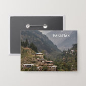 Aangepaste tekst Pakistan Button (Voorkant / Achterkant)