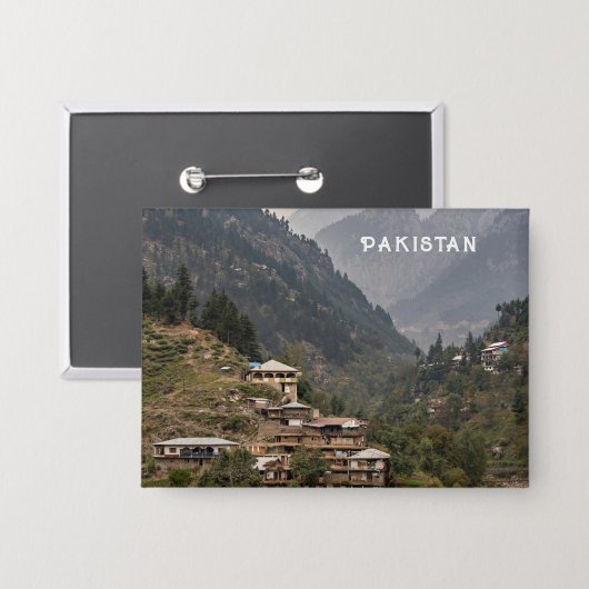 Aangepaste tekst Pakistan Button (Voorkant / Achterkant)