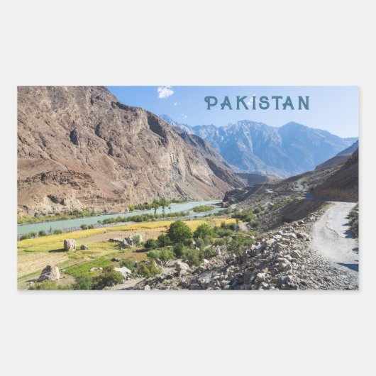 Aangepaste tekst Pakistan Rechthoekige Sticker (Voorkant)