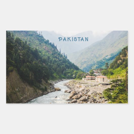 Aangepaste tekst Pakistan Rechthoekige Sticker (Voorkant)