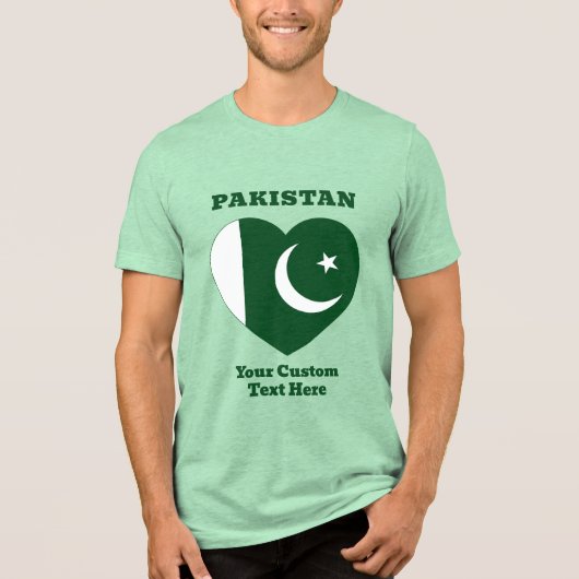 Aangepaste tekst Pakistan Tri-Blend Shirt (Voorkant)