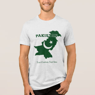 Aangepaste tekst Pakistan Tri-Blend Shirt