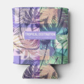 Aangepaste tekst palm Trees Patroon Blikjeskoeler (Achterkant)