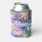 Aangepaste tekst palm Trees Patroon Blikjeskoeler (Blikje Achterkant)