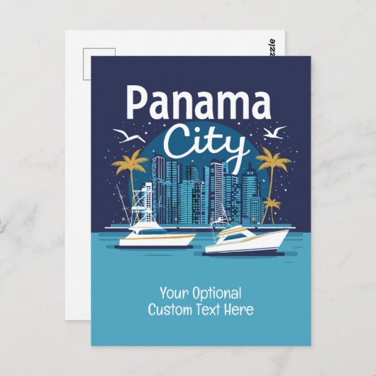 Aangepaste tekst Panama City Briefkaart (Voorkant / Achterkant)