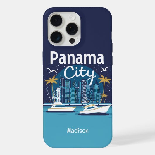 Aangepaste tekst Panama City iPhone Hoesje (Achterkant)