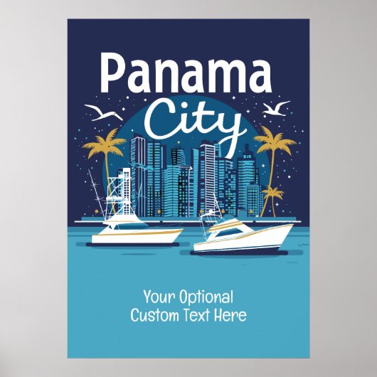 Aangepaste tekst Panama City Poster (Voorkant)