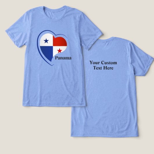 Aangepaste tekst Panama Love Tri-Blend Shirt (Ontwerp Voorkant & Achterkant)