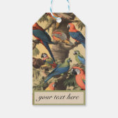 Aangepaste tekst Papegaai Luifel Vintage Botanisch Cadeaulabel (Achterkant)