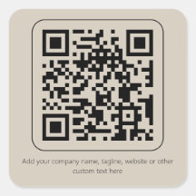 Aangepaste tekst Pastel Crèmekleurige Vanille QR-c