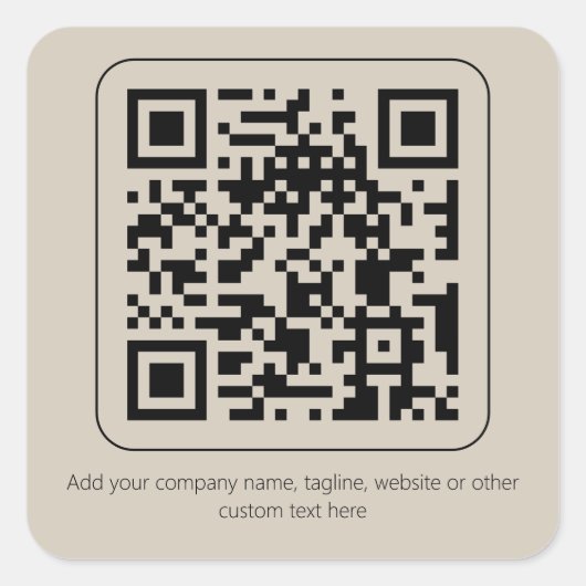 Aangepaste tekst Pastel Crèmekleurige Vanille QR-c Vierkante Sticker (Voorkant)