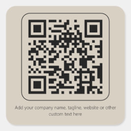 Aangepaste tekst Pastel Crèmekleurige Vanille QR-c Vierkante Sticker
